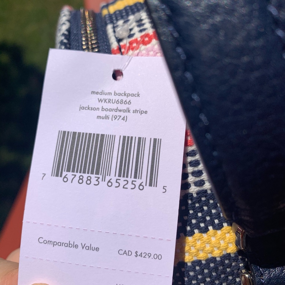 NWT KATE SPADE JACKSON BOARDWALK STRIPE BACKPACK - Picture 5 of 5